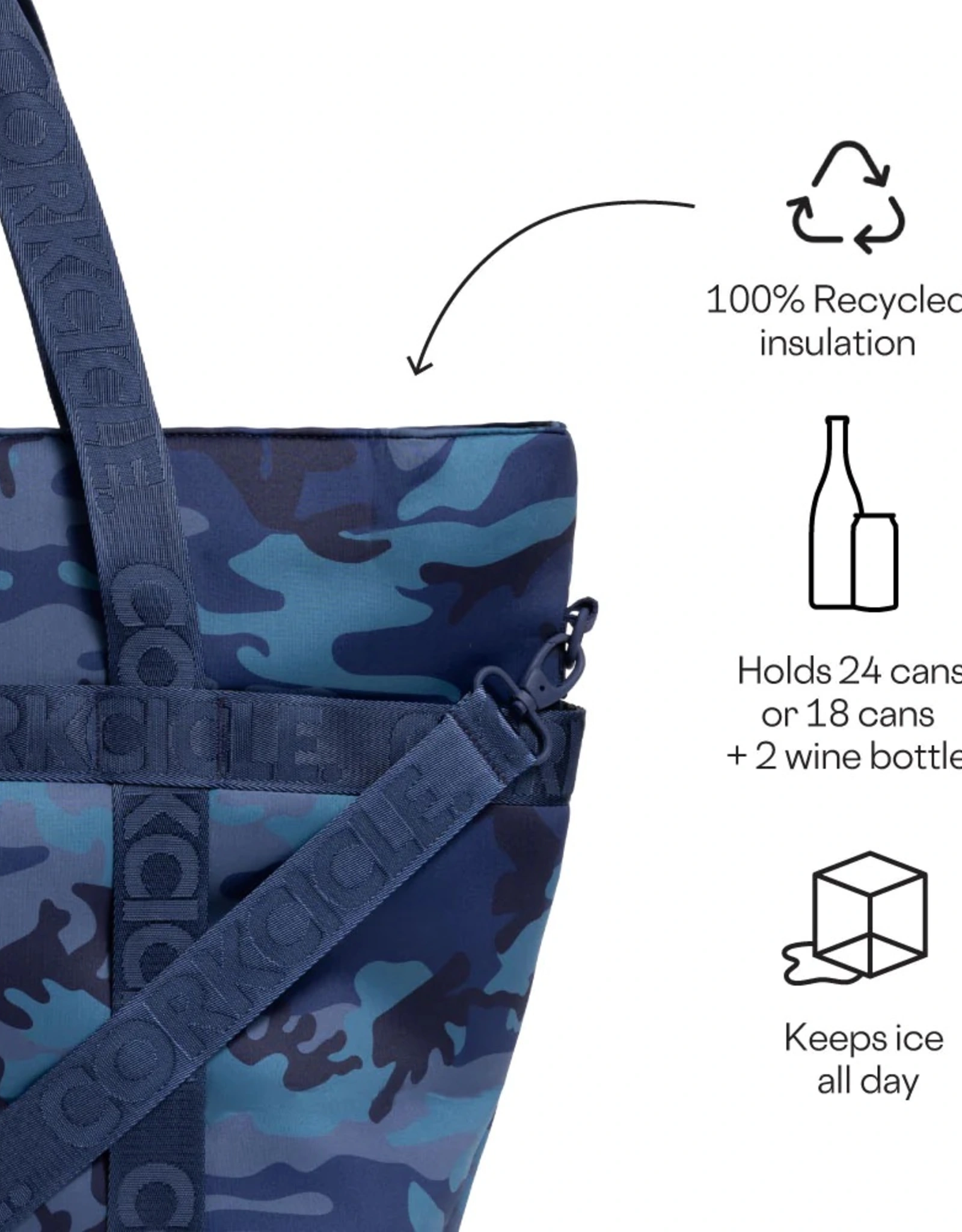 Corkcicle Estelle Tote - Navy Camo Neoprene