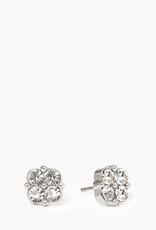 Spartina Spartina SLV Stud Earrings Blessed Crystal Clover