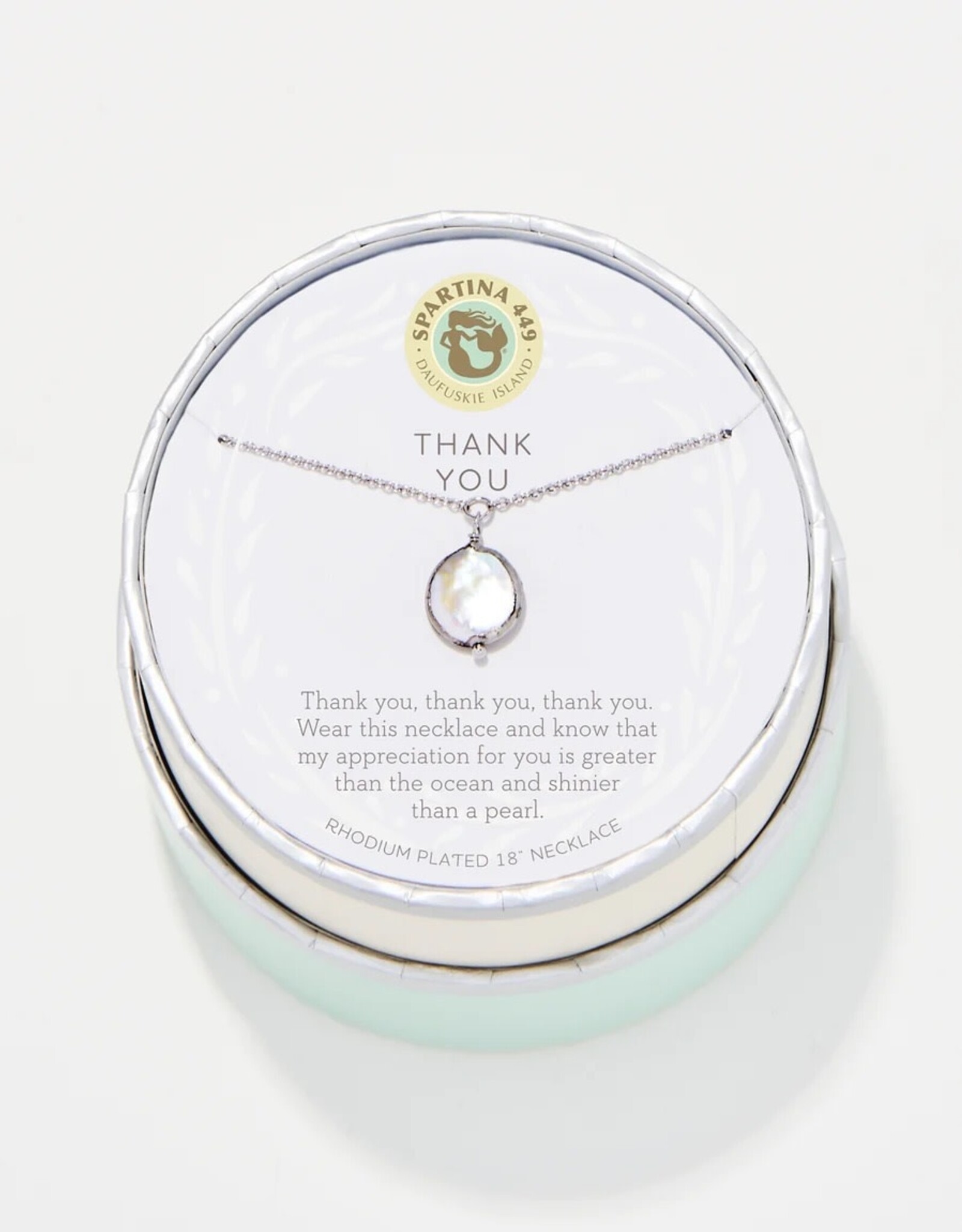 Spartina Spartina Sea La Vie Thank You 18" Necklace Silver