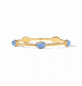 Julie Vos Julie Vos Ivy Stone Bangle Irid. Chalcedony Blue