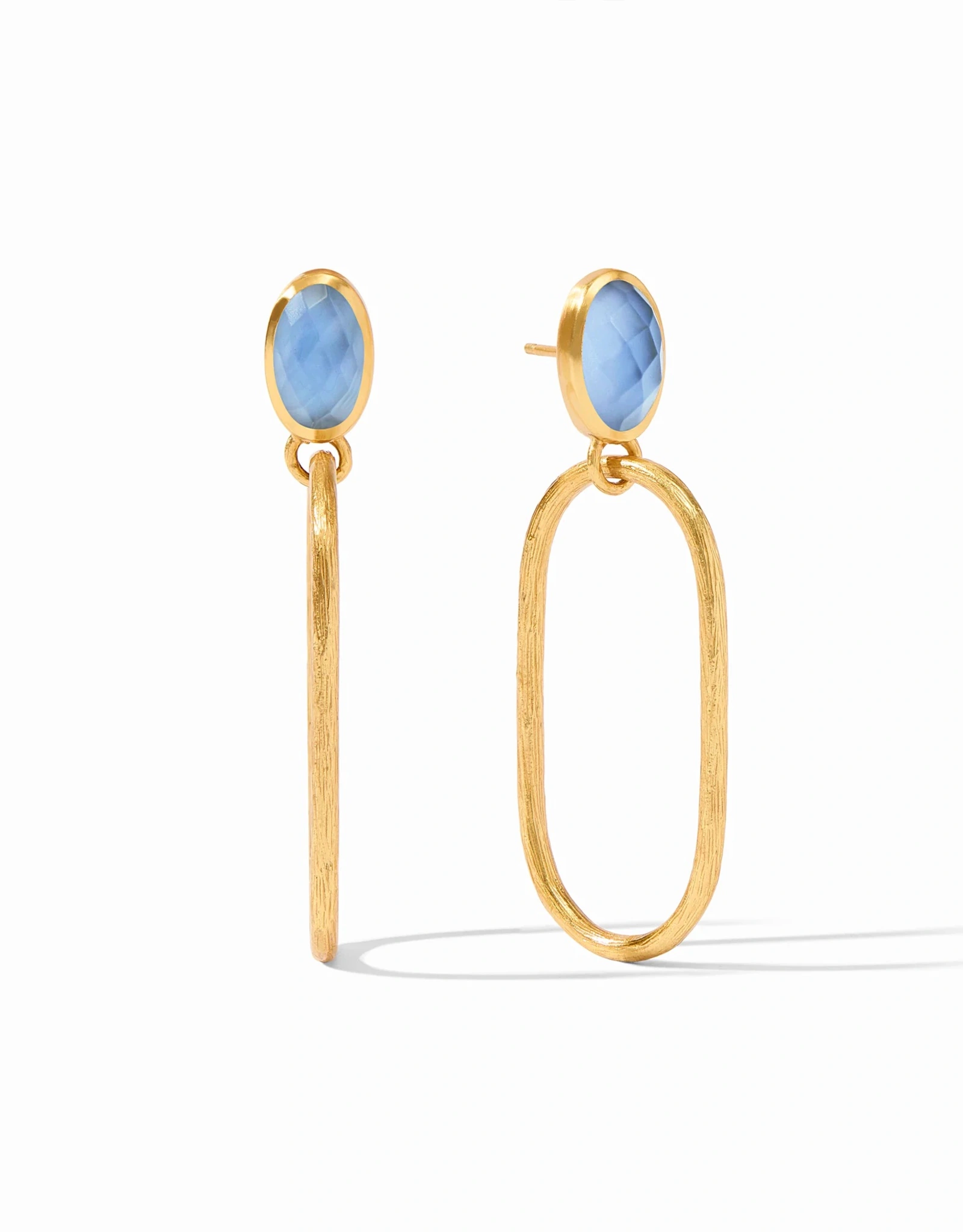 Julie Vos Julie Vos Ivy Statement Earrings Irid. Chalcedony Blue