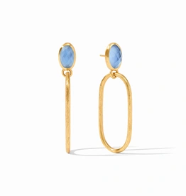 Julie Vos Julie Vos Ivy Statement Earrings Irid. Chalcedony Blue