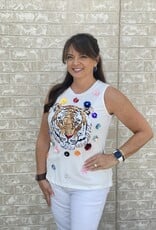 Queen of Sparkles Queen of Sparkles White Flower Tiger Tank