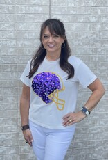 Queen of Sparkles Queen of Sparkles Purple & Yellow Flower Helmet Tee