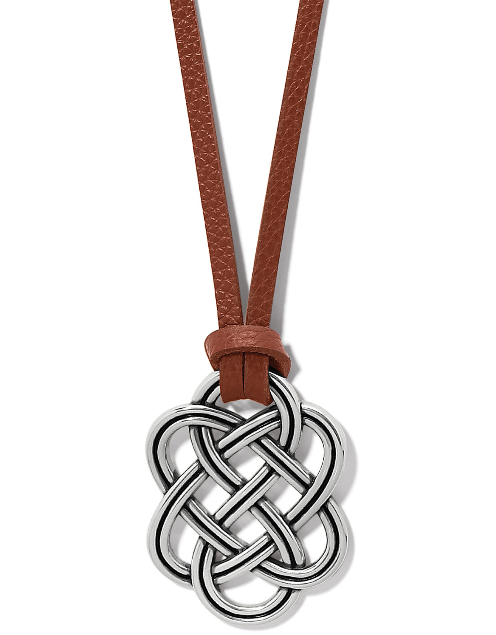 Brighton Brighton Interlok Trellis Leather Necklace