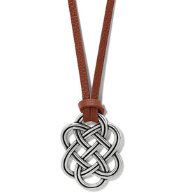 Brighton Brighton Interlok Trellis Leather Necklace
