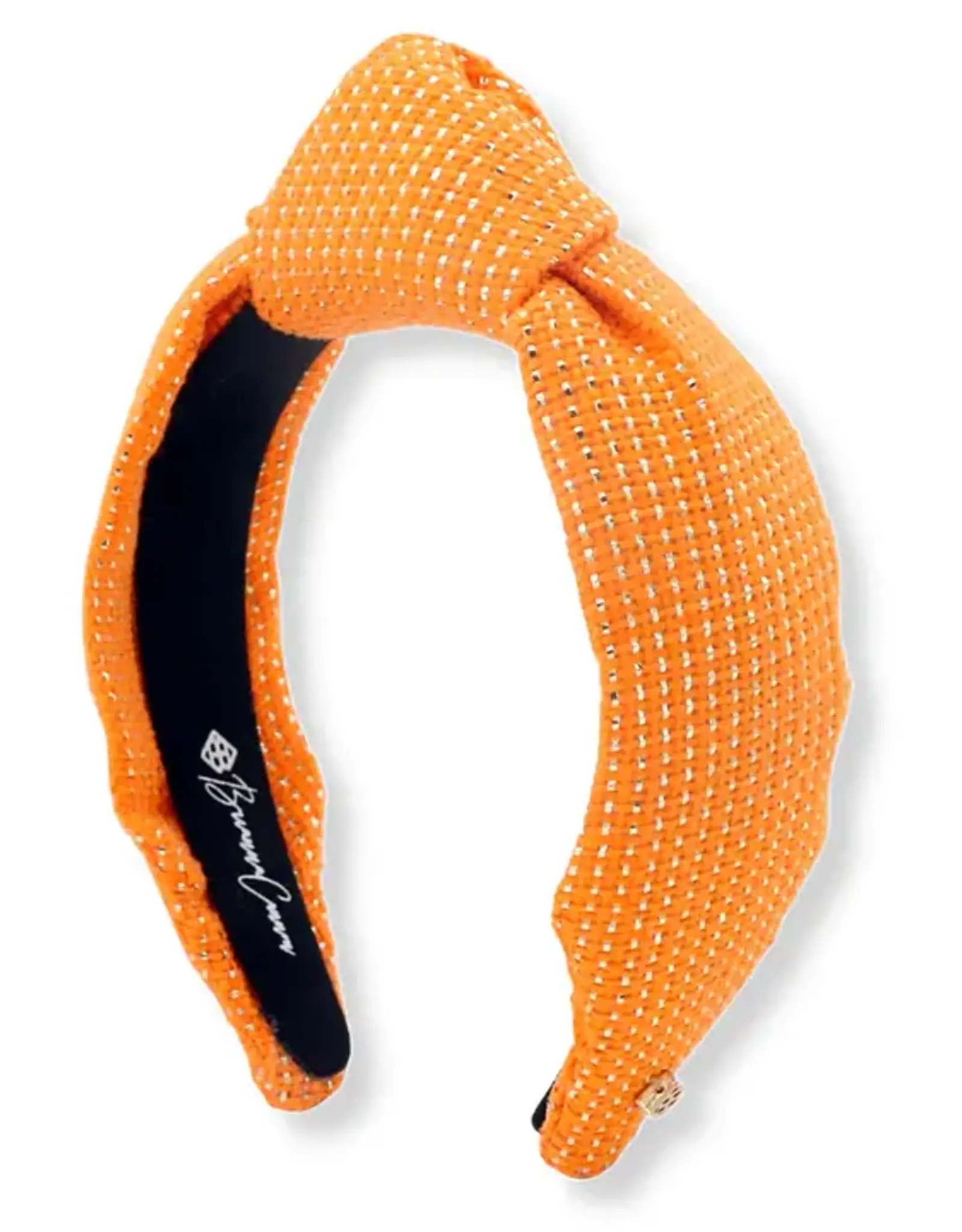 Brianna Cannon Brianna Cannon Solid Orange Tweed and Gold Headband