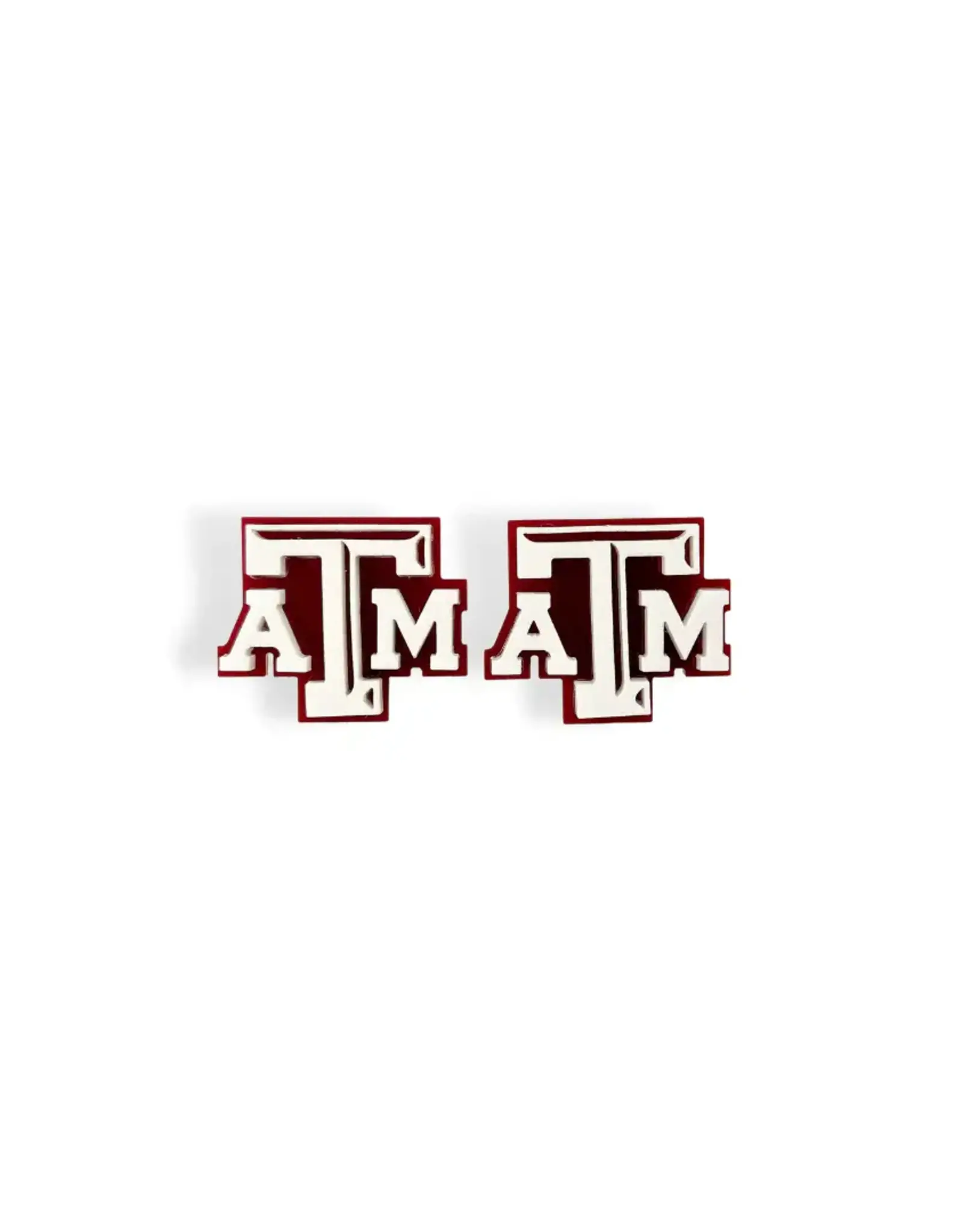 Brianna Cannon Brianna Cannon White Texas A&M Logo Studs