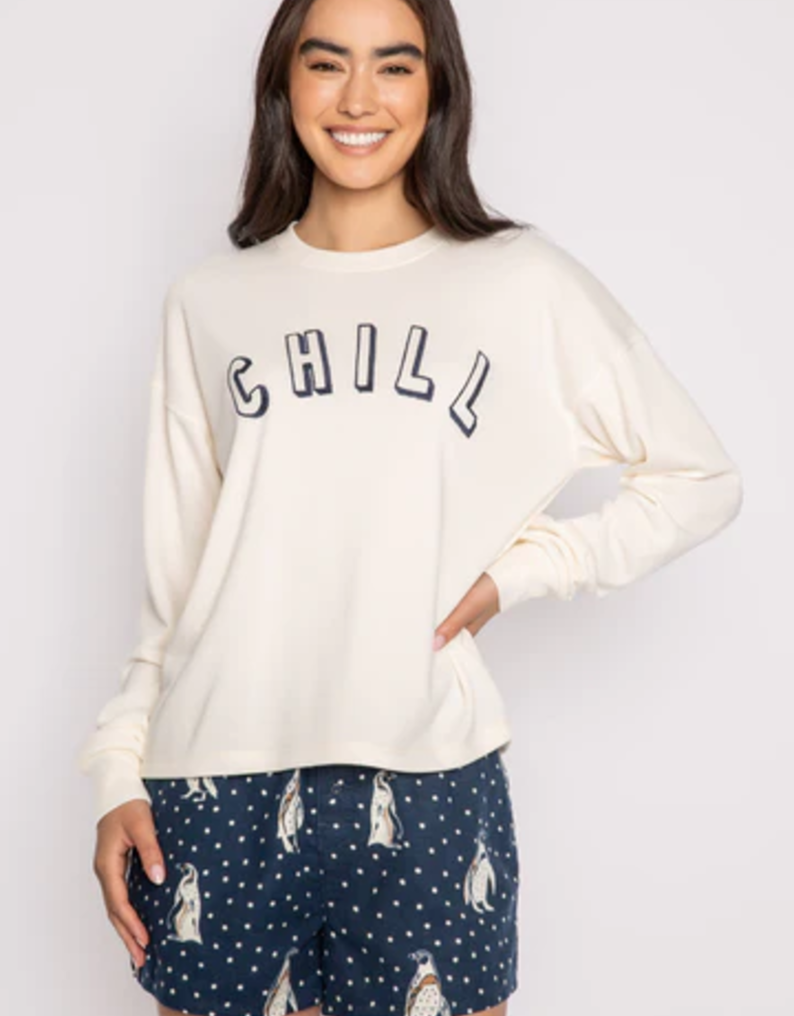 PJ Salvage PJ Salvage L/S Top Flannels Stone-CHILL