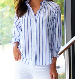 Finley Shirts Fiona Ruffle Neck Sea Worthy Stripe