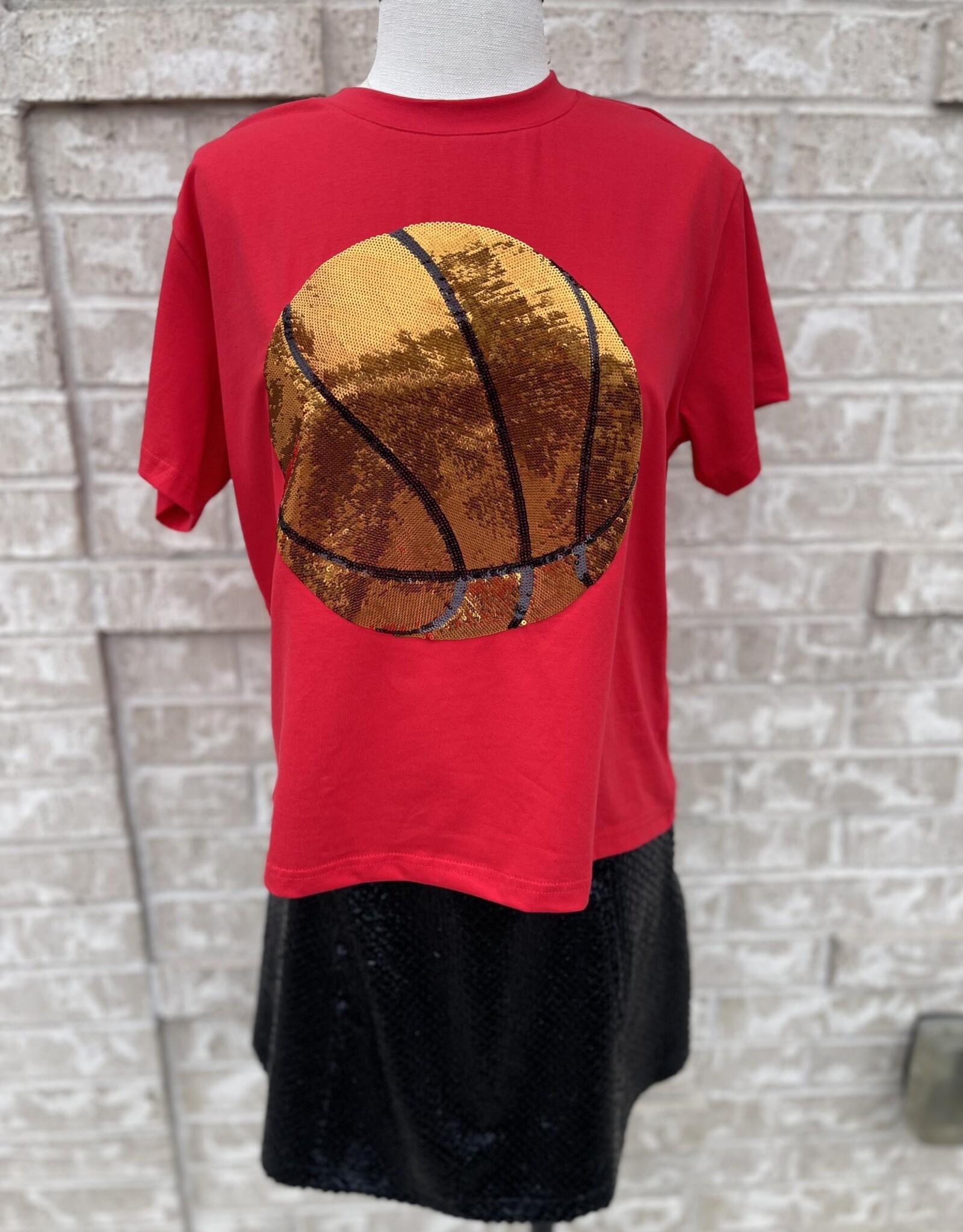 Queen of Sparkles Queen of Sparkles Red Basketball Tee