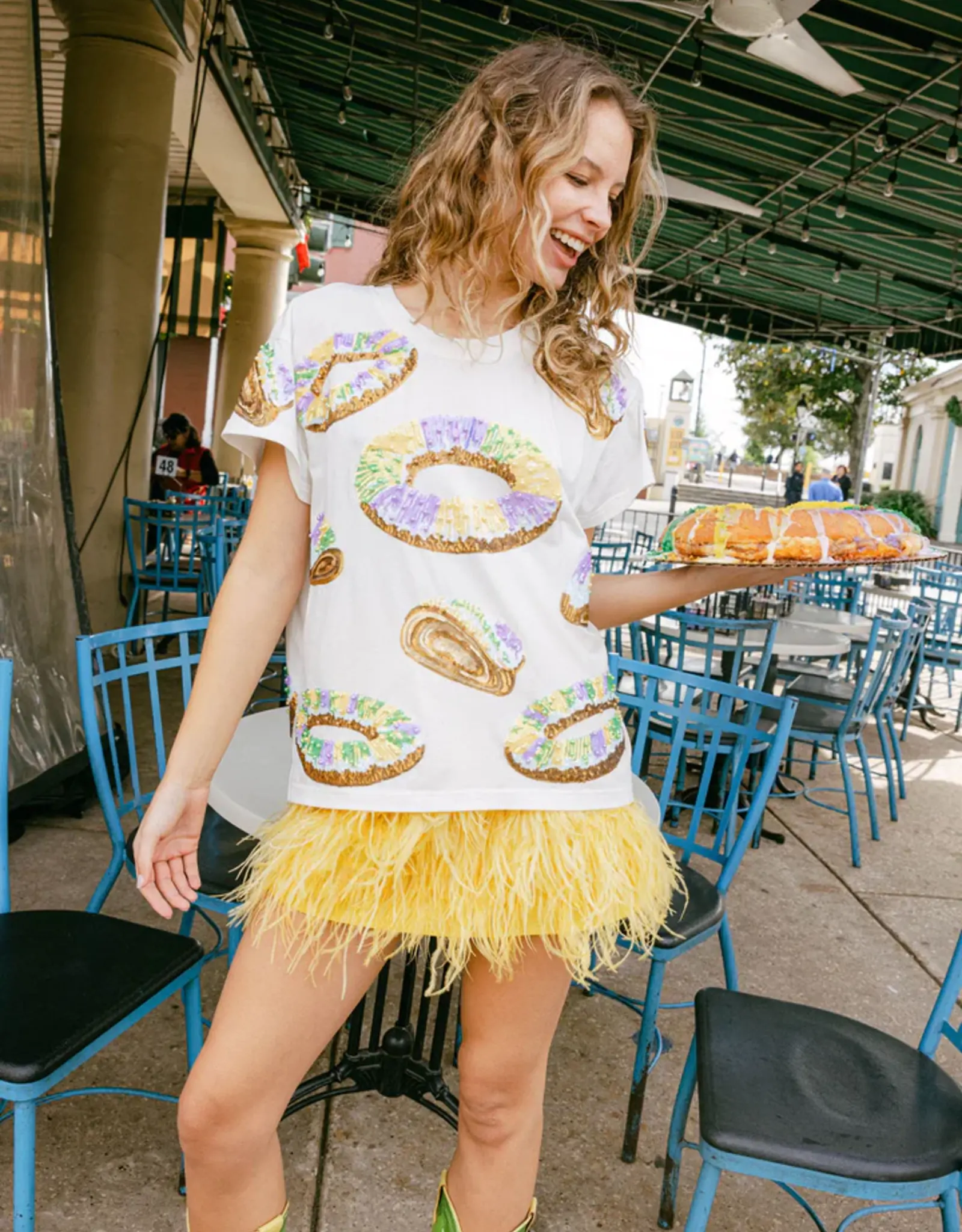 Queen of Sparkles Queen of Sparkles White King Cake Tee