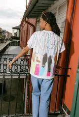 Queen of Sparkles Queen of Sparkles Hands Catching Beads White Tee