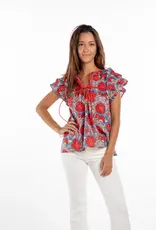 Bindu Bindu Cristi Top-Navy/Red Floral