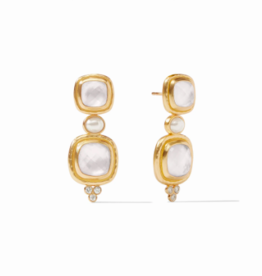 Julie Vos Julie Vos Tudor Statement Earring Iridescent Clear Crystal