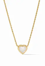 Julie Vos Julie Vos Delicate Heart Necklace Iridescent Clear Crystal