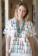 Brooke Wright Brooke Wright Kimono Pleat Top-Rainbow Boots
