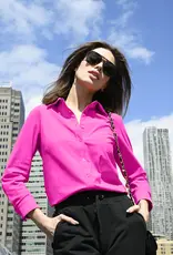 Ameliora Ameliora Diane 3/4 Sleeve Shirt-Hot Pink