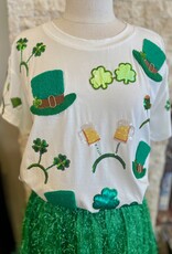 Queen of Sparkles Queen of Sparkles White St Patrick's Day Sunglass, Hat & Headband Icon Tee