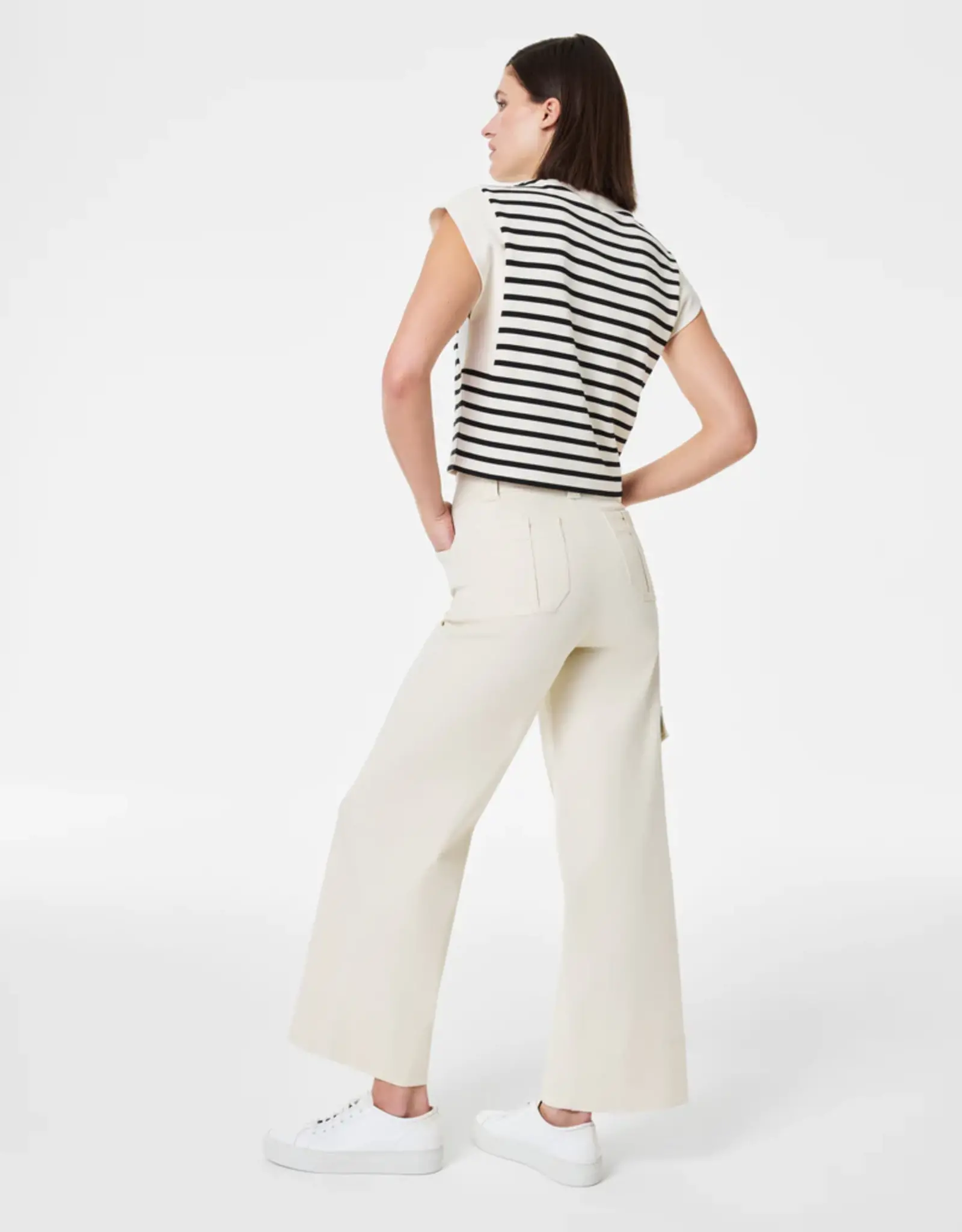 Spanx Spanx Stretch Twill Cropped Trouser Eggshell