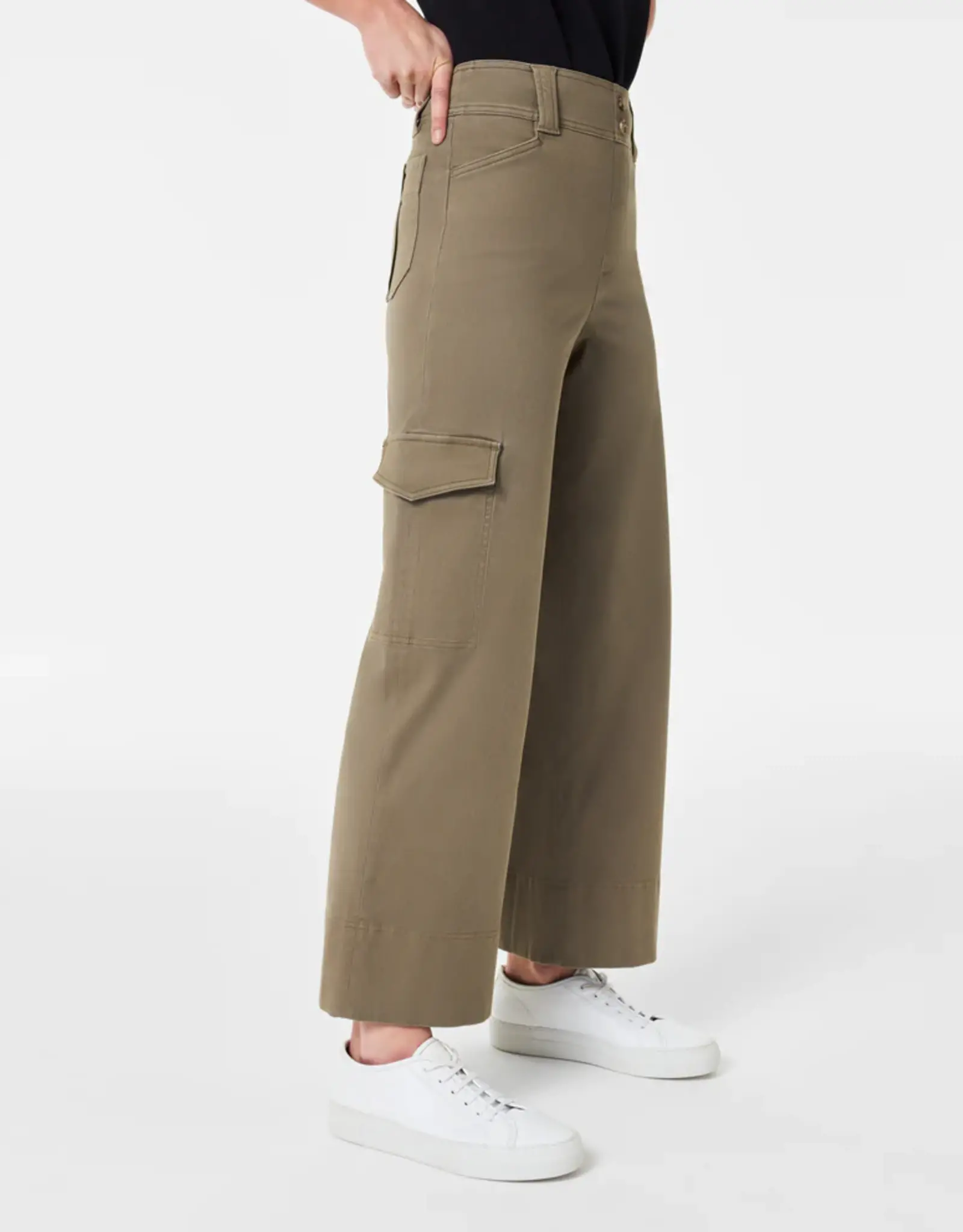 Spanx Stretch Twill Cropped Trouser Tuscan Olive