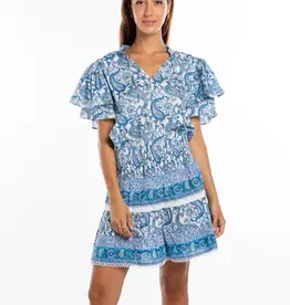 Bindu Bindu Leia Top Blue Paisley