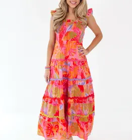 jmarie J. Marie Eden Tiered Ric Rac Midi Dress