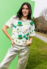 Queen of Sparkles Queen of Sparkles White St Patrick's Day Sunglass, Hat & Headband Icon Tee