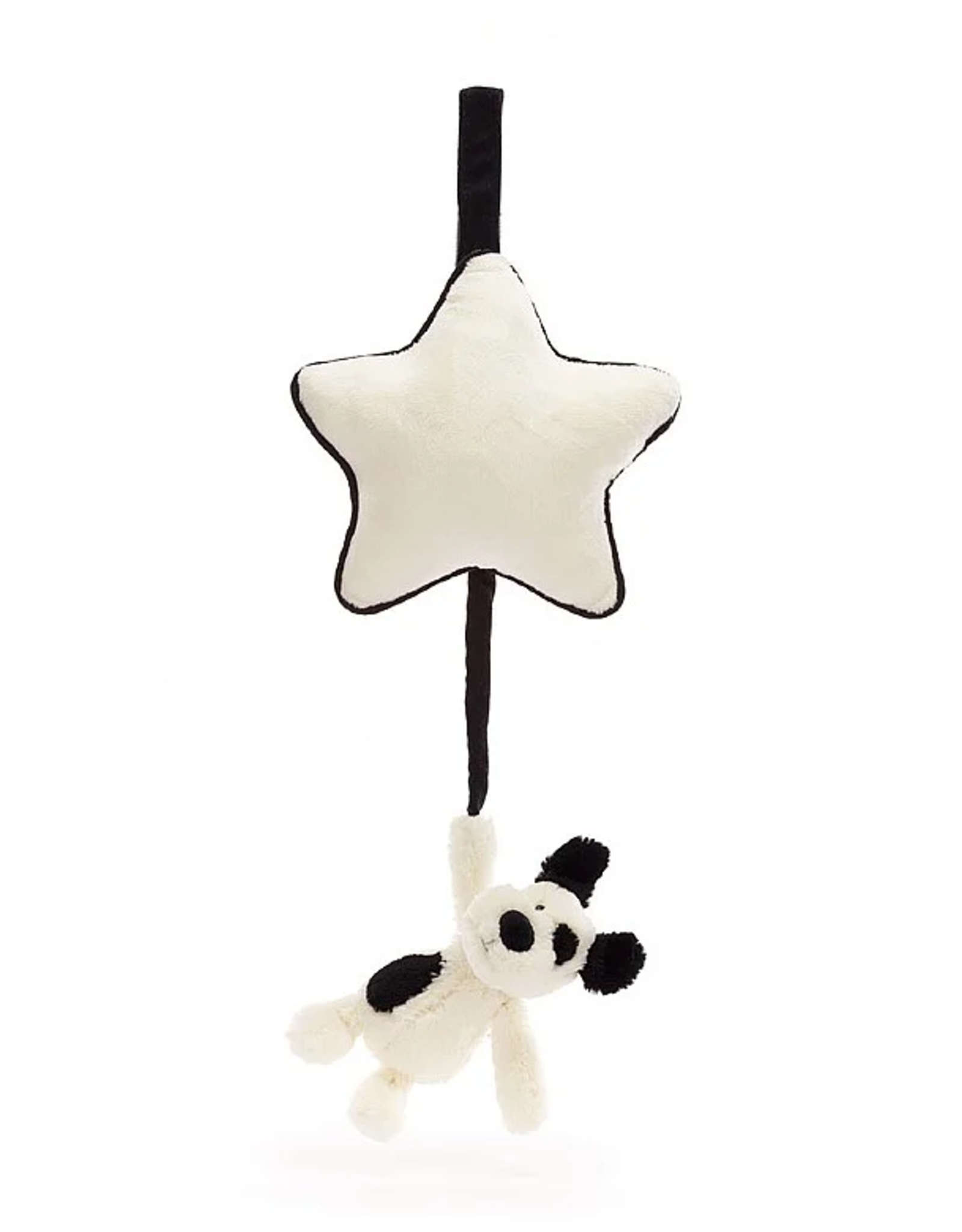 Jellycat Jellycat Bashful Black Cream Puppy Musical Pull
