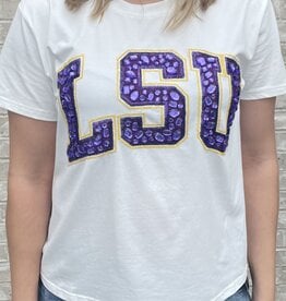 Queen of Sparkles Queen of Sparkles LSU Jeweled Letter Tee