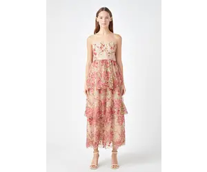 strapless open back dress Florentina Dress in Alluring Floral – Ivy City Co main image 0
