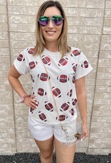 Queen of Sparkles Queen of Sparkles White, Red, Black "Game Day" Football Tee