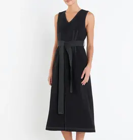 English  Factory English Factory Stitch Detail Midi Dress Black