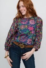 Ivy Jane Ivy Jane Balloon Sleeve Bright Floral Top