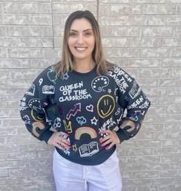 Queen of Sparkles Queen of Sparkles Queen of the Classroom Green Sweatshirt
