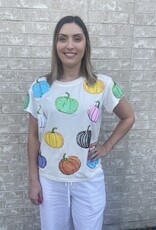 Queen of Sparkles Queen of Sparkles White Multi Pumpkin Tee