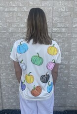 Queen of Sparkles Queen of Sparkles White Multi Pumpkin Tee