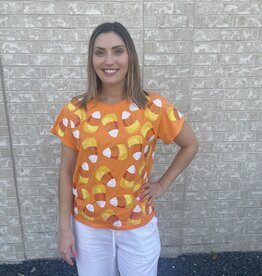 Queen of Sparkles Queen of Sparkles Candy Corn Tee Orange