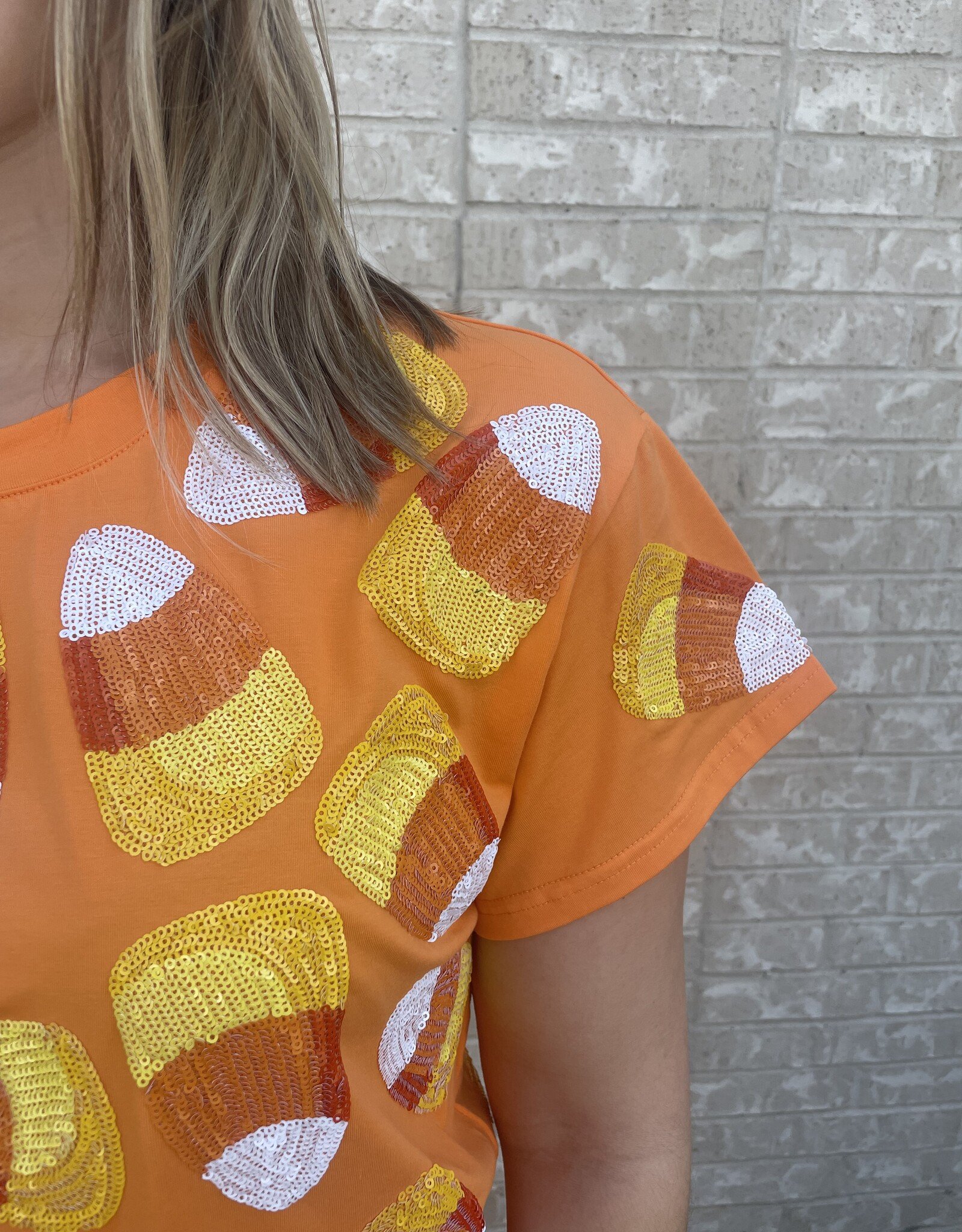 Queen of Sparkles Queen of Sparkles Candy Corn Tee Orange