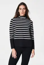 Spanx Spanx AirEssentials Mock Neck Black Striped Top