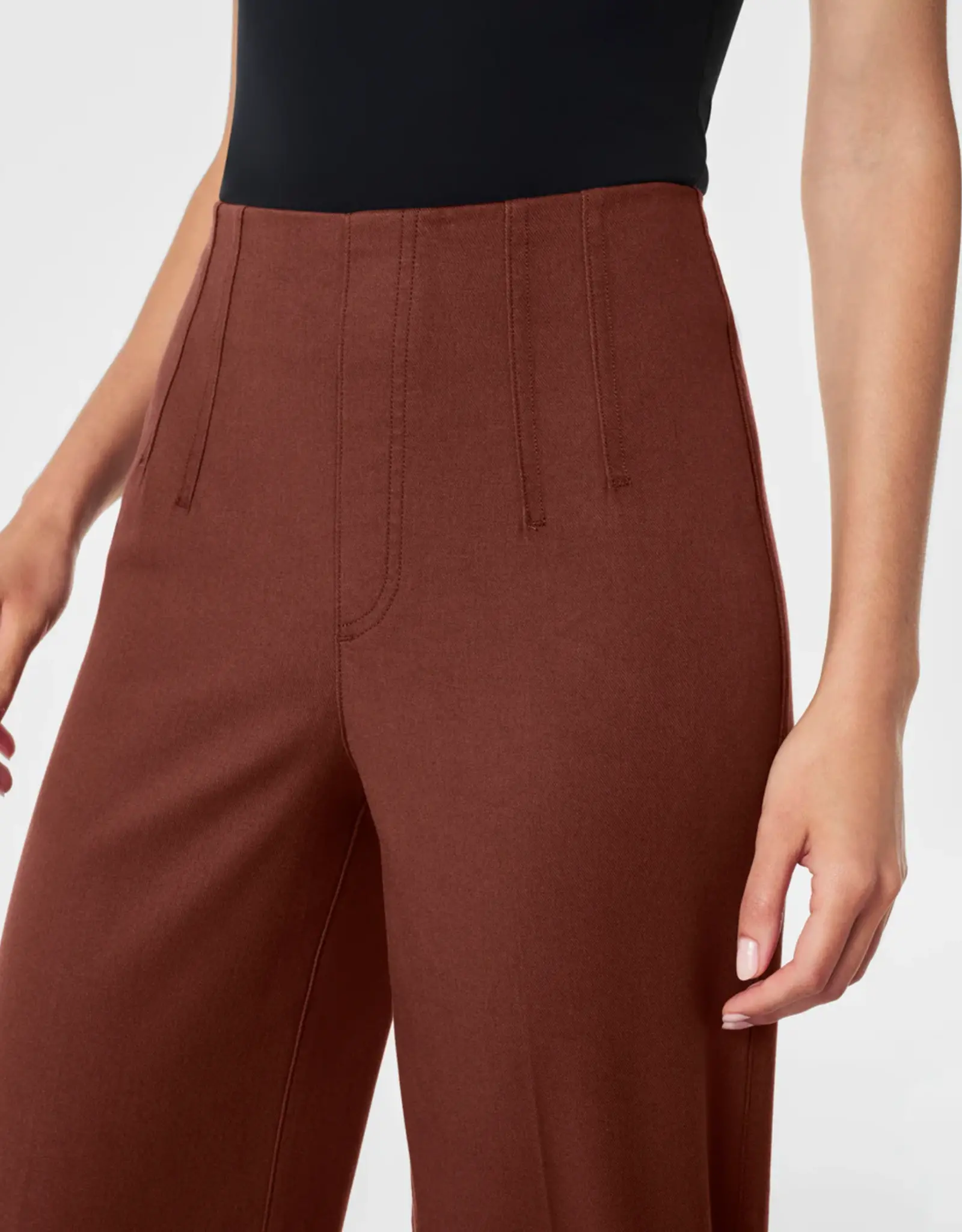 Spanx Spanx Stretch Twill Cropped Wide Leg Pant Hickory