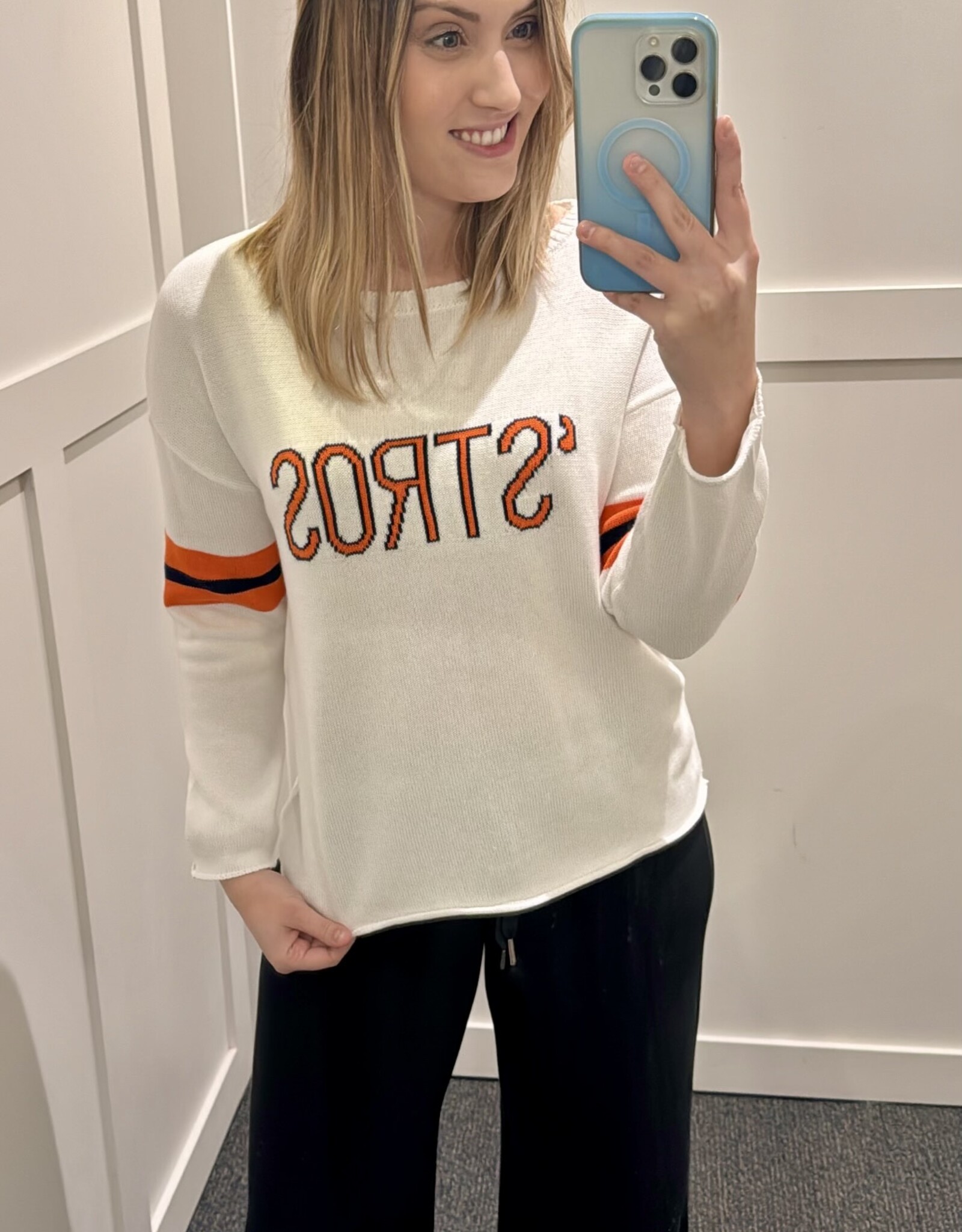 Sweater Vetter Sweater Vetter Custom Astros Sweater Wht/ Org/Navy