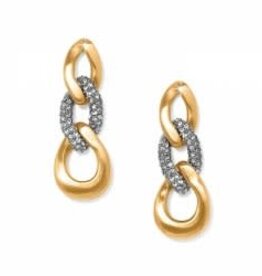 Brighton Brighton Cleo Pave Link Gold Earrings