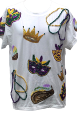 Queen of Sparkles Queen of Sparkles White Mardi Gras Icon Tee