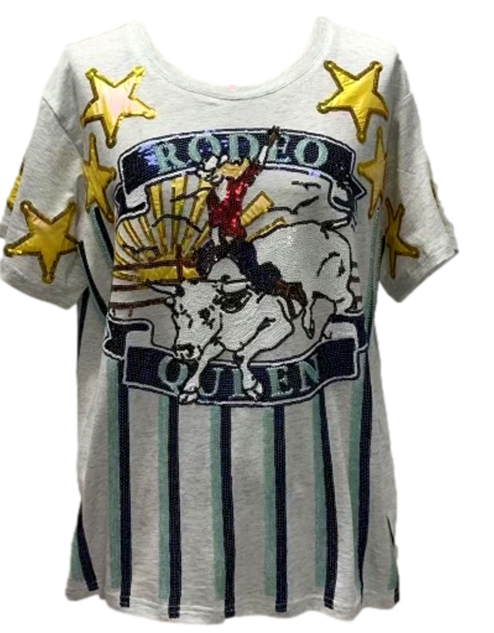 Queen of Sparkles Queen of Sparkles Grey Rodeo Queen Tee