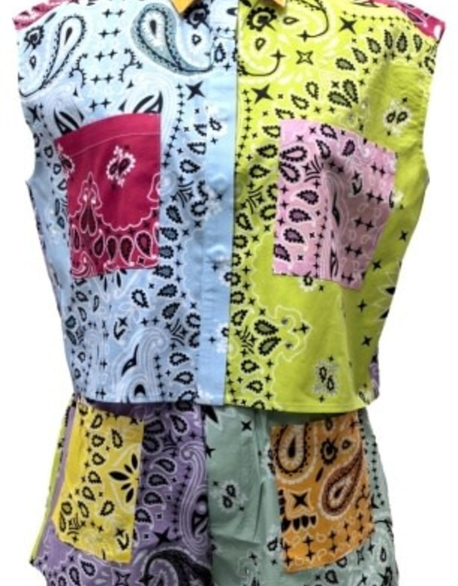 Queen of Sparkles Queen of Sparkles Multi Colorblock Bandana Top