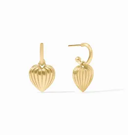 Julie Vos Julie Vos Puffy Heart Hoop & Charm Earring