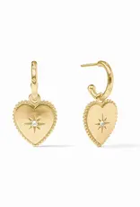 Julie Vos Julie Vos Heart Hoop & Charm Earring