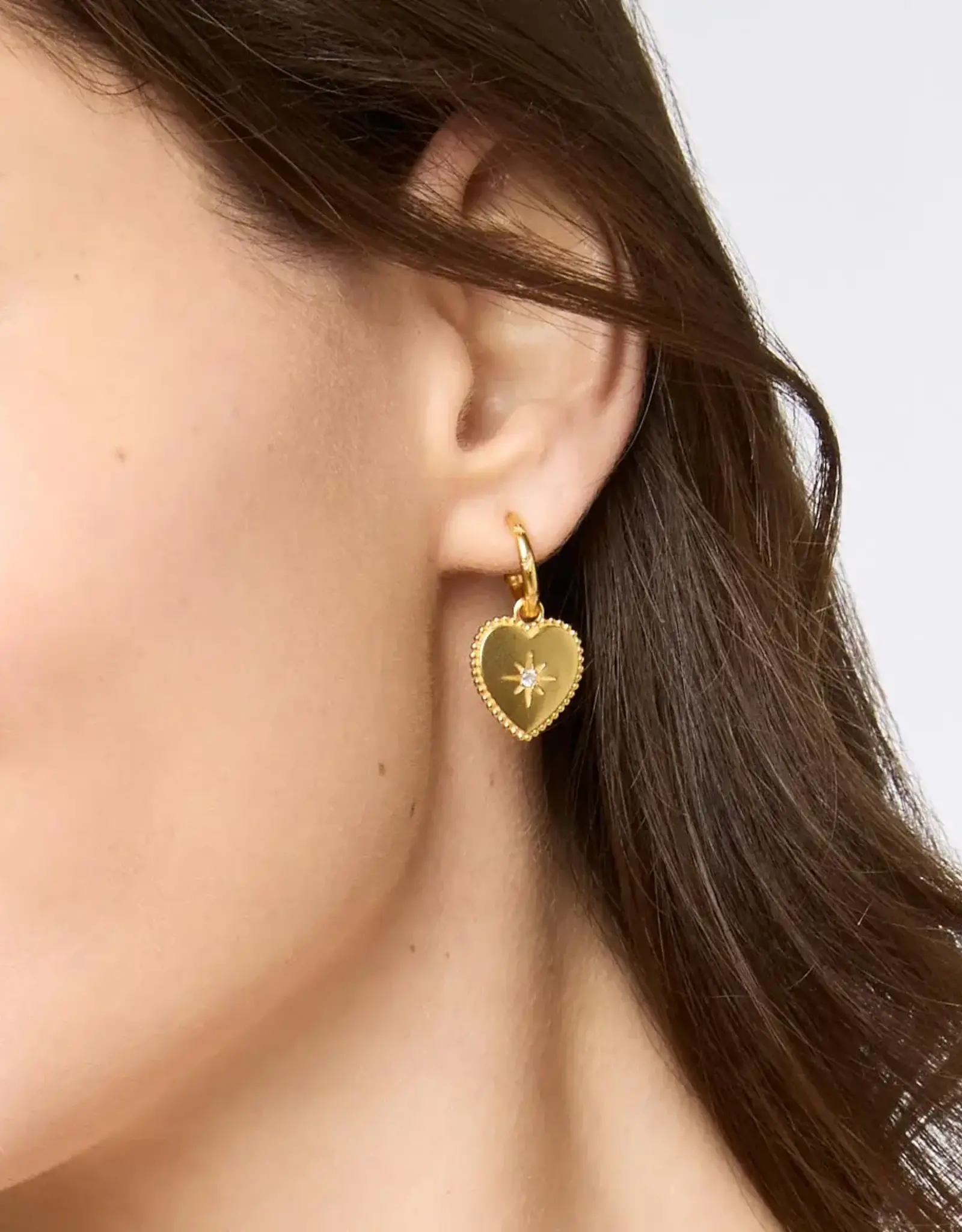Julie Vos Julie Vos Heart Hoop & Charm Earring