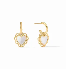 Julie Vos Julie Vos Lace Heart Hoop & Charm Earring